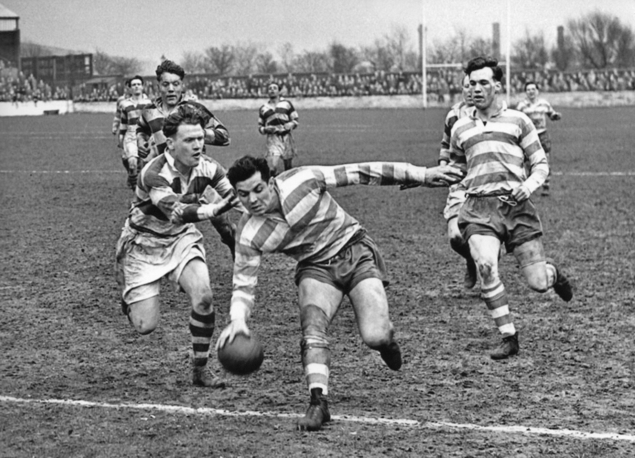 A rugby league match in progress